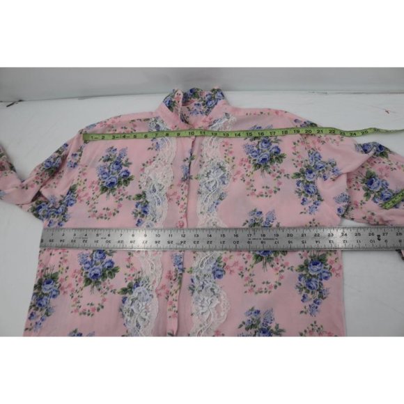 Victorias secret shirt dress women's M/L long sleeve floral button up lace trim - Picture 12 of 12